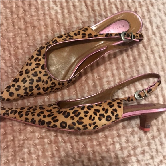Cindy Says Brazi Shoes - Cindy Says Brazil leather leopard flats sling back